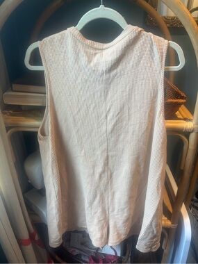 ASOS Sleeveless Waffle Knit Tank Top - Cream